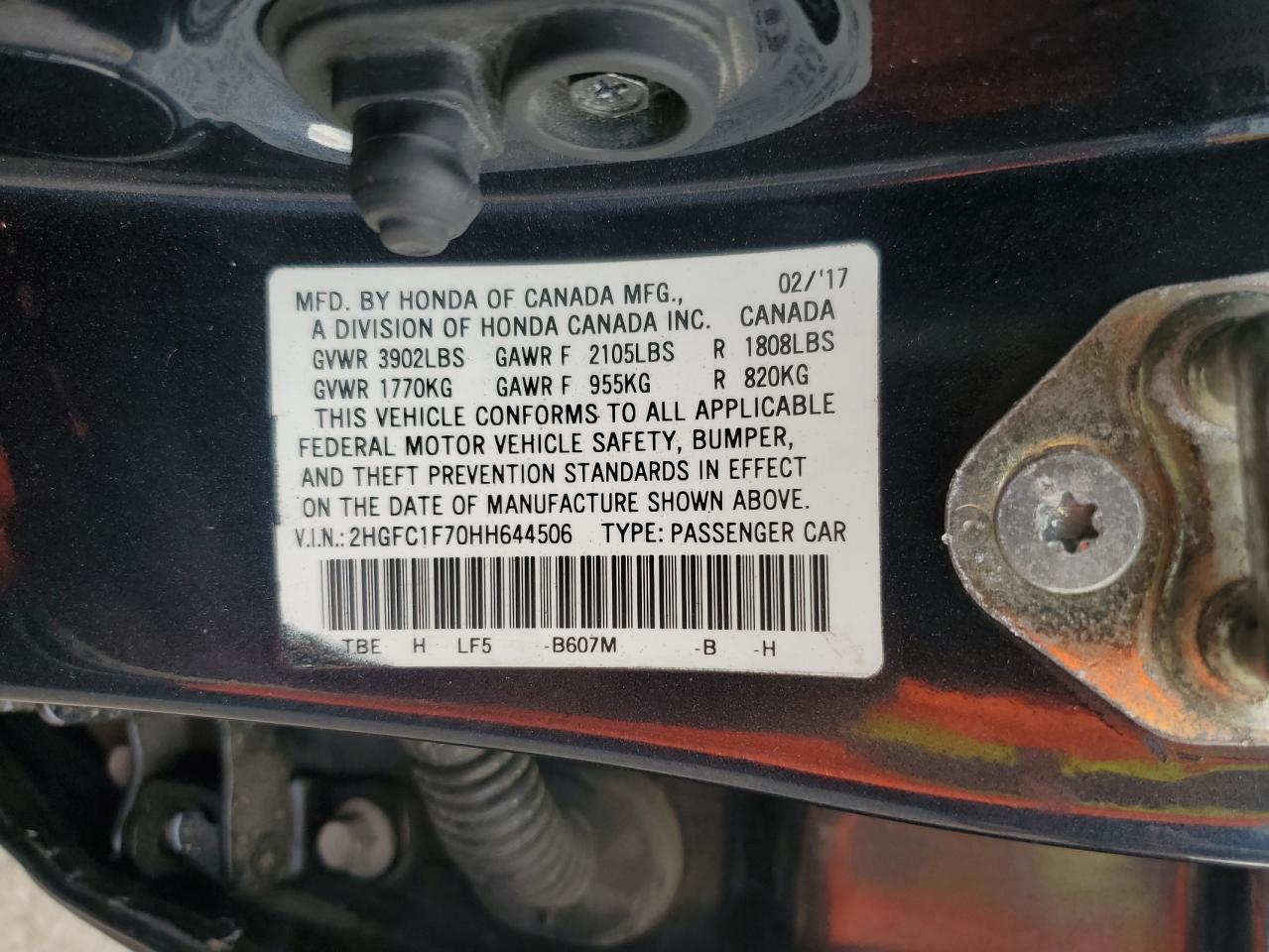 2017 HONDA CIVIC