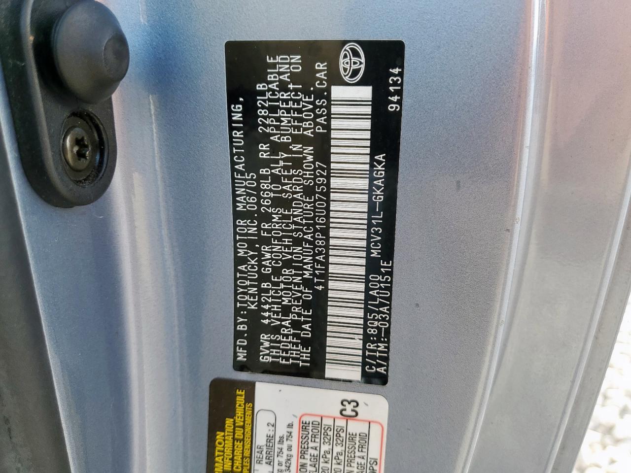 2006 TOYOTA CAMRY