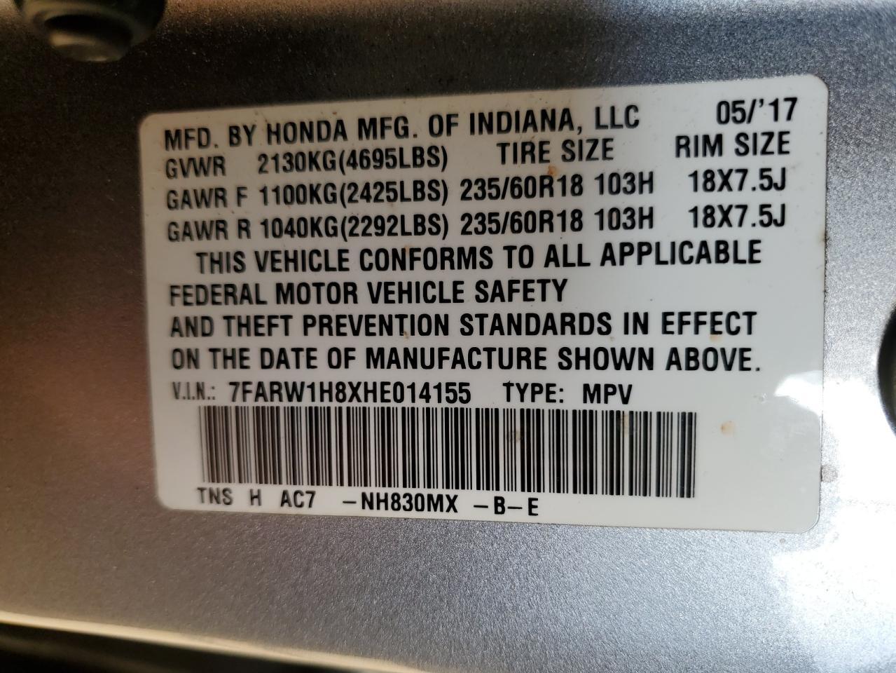 2017 HONDA CR-V