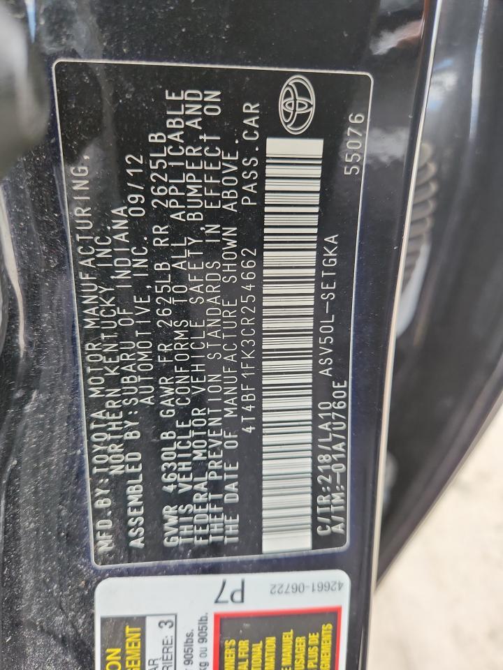 2012 TOYOTA CAMRY