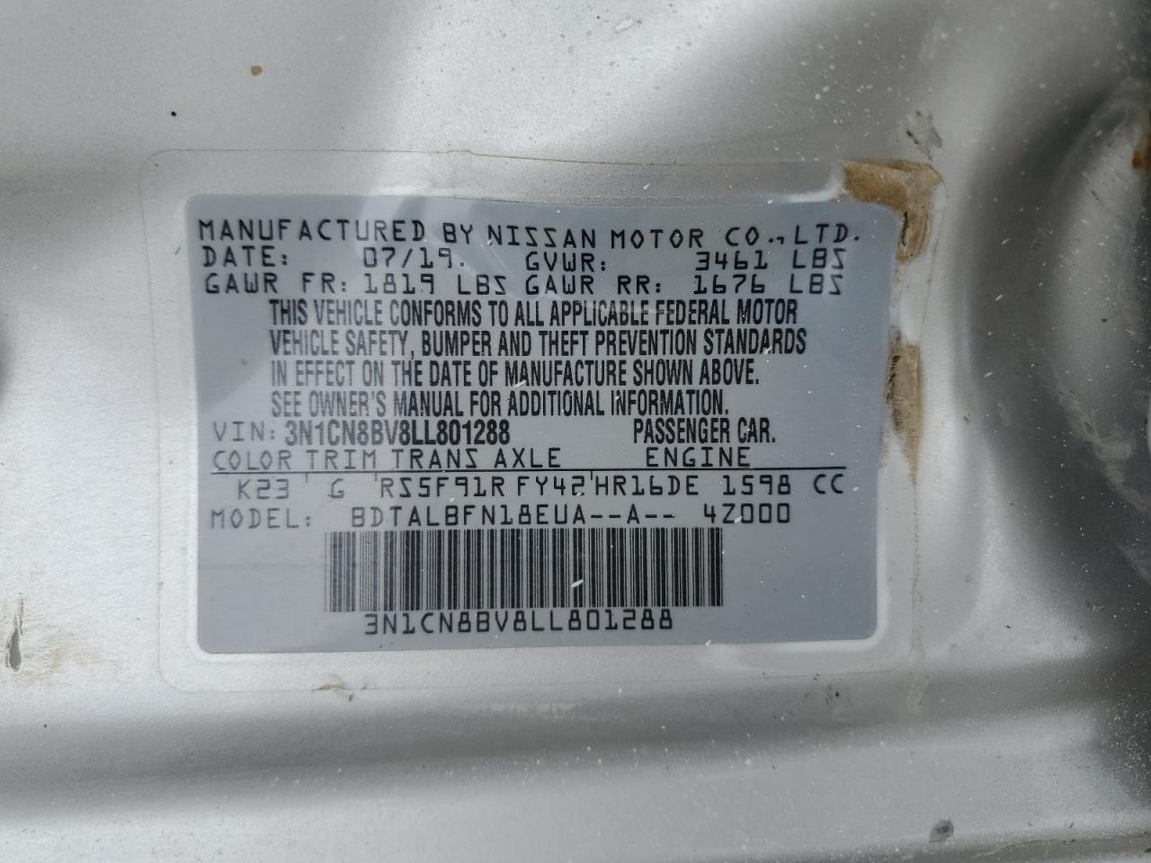 2020 NISSAN VERSA