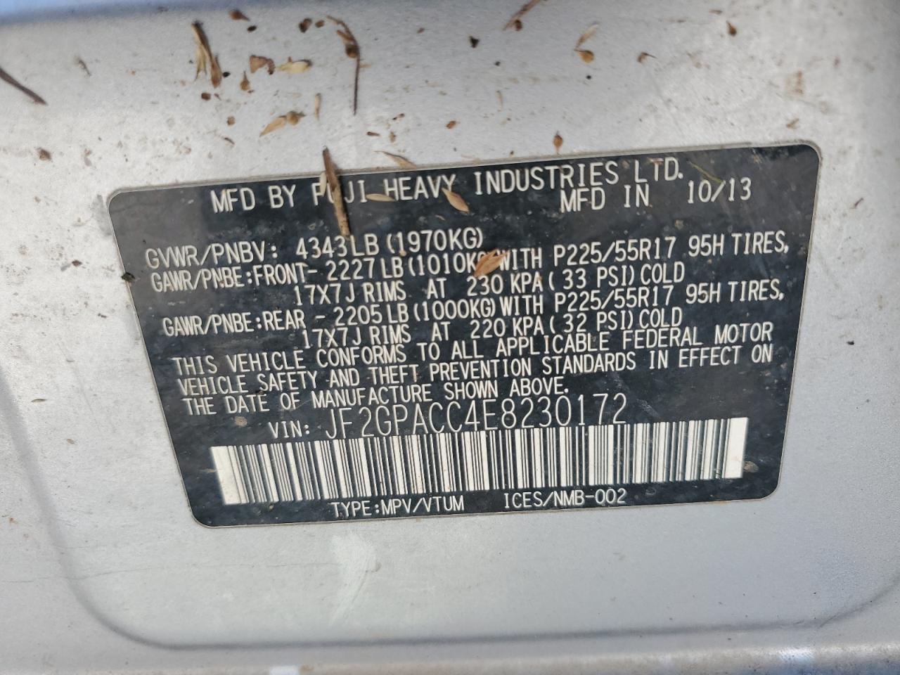 2014 SUBARU XV Crosstrek