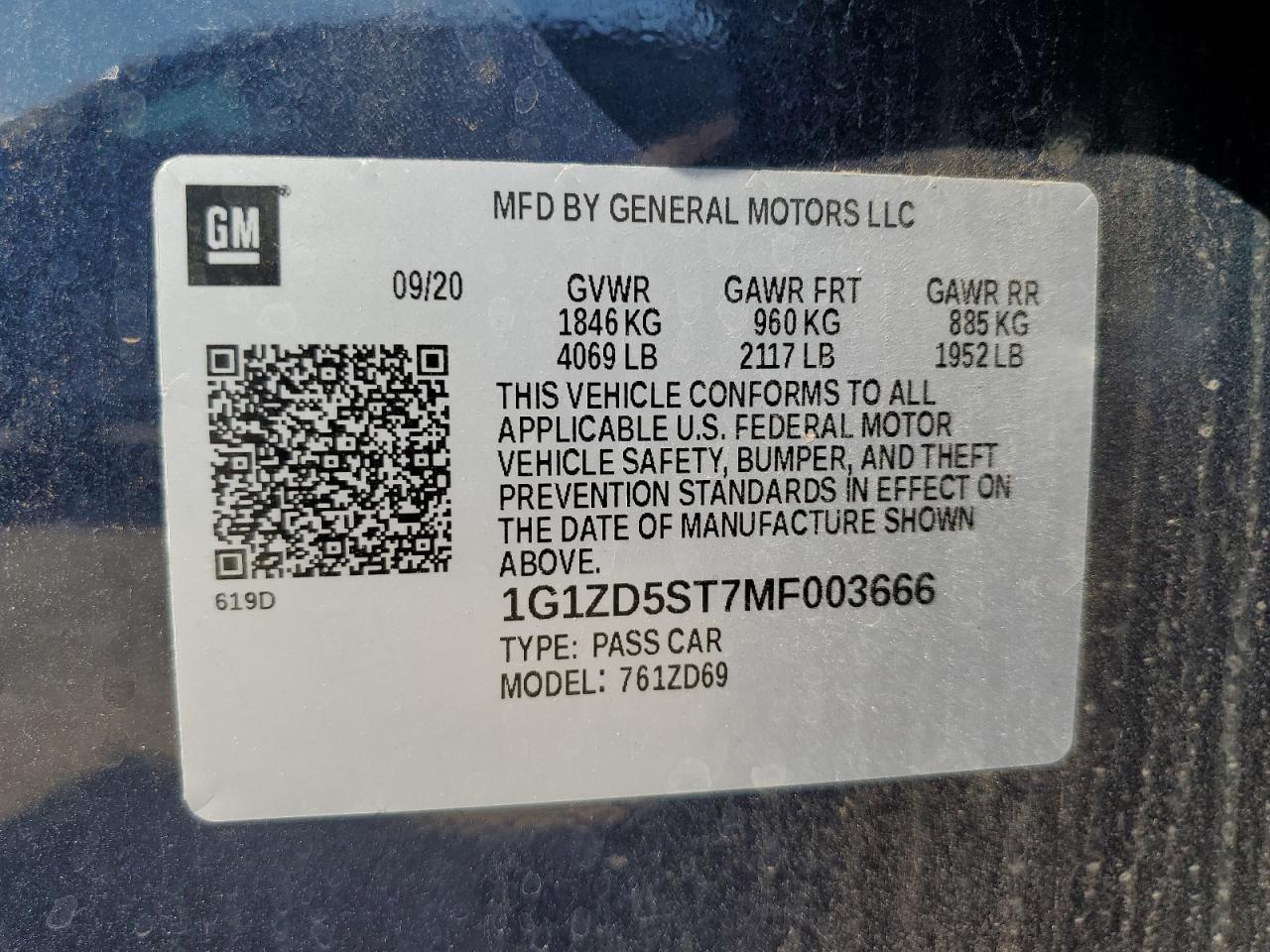 2021 CHEVROLET MALIBU