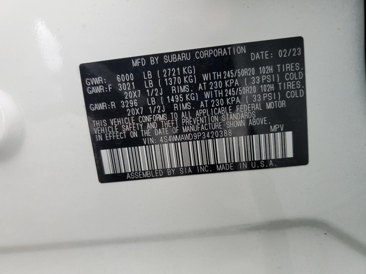 2023 SUBARU Ascent