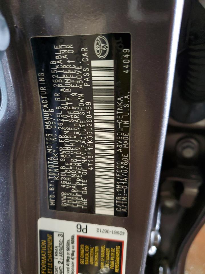 2016 TOYOTA CAMRY