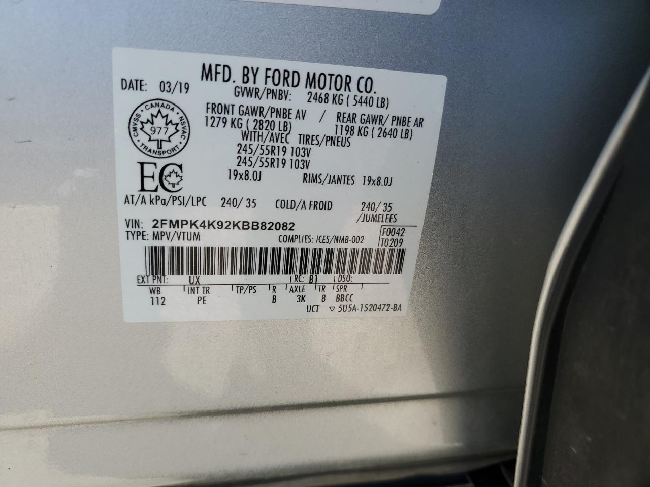 2019 FORD EDGE