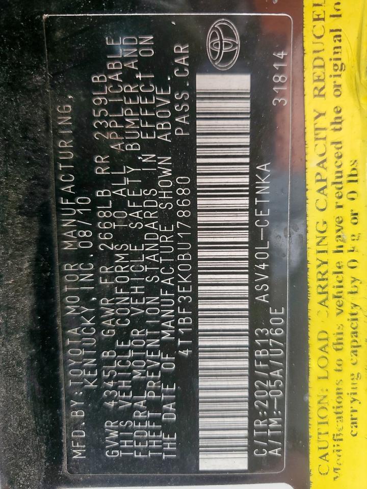 2011 TOYOTA CAMRY