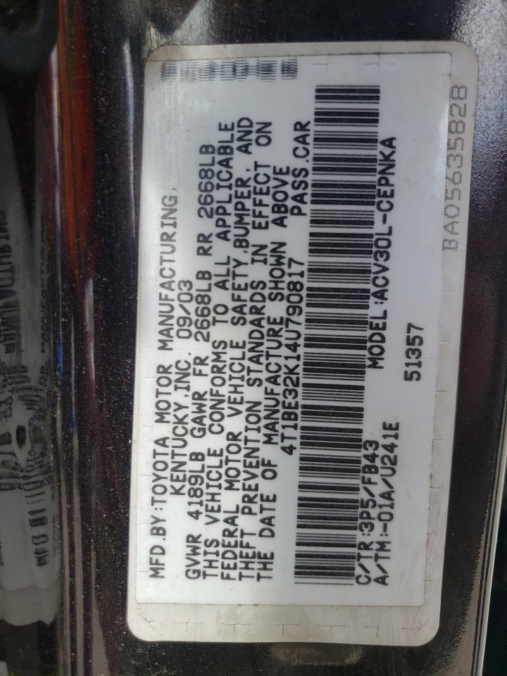 2004 TOYOTA CAMRY