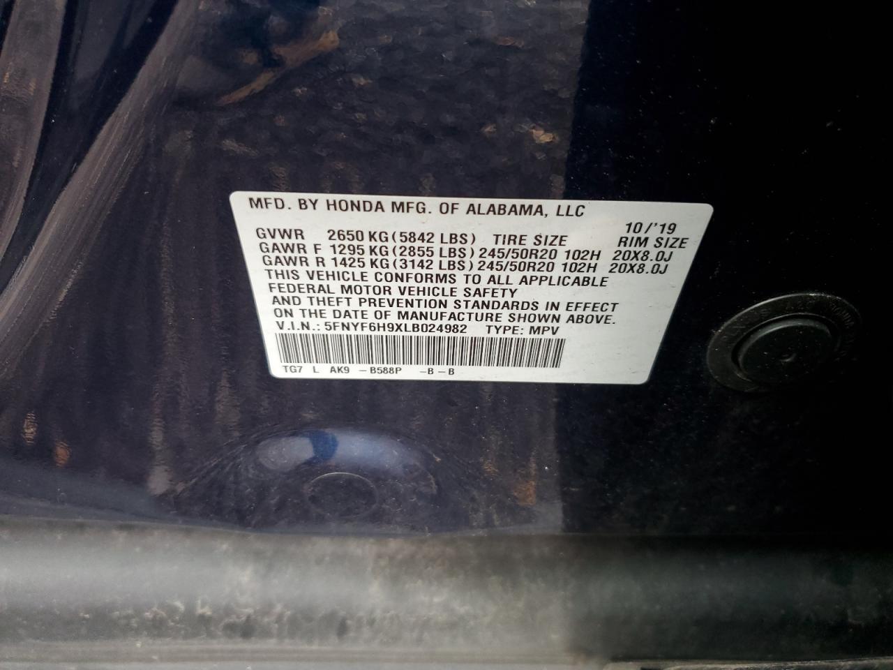 2020 HONDA PILOT