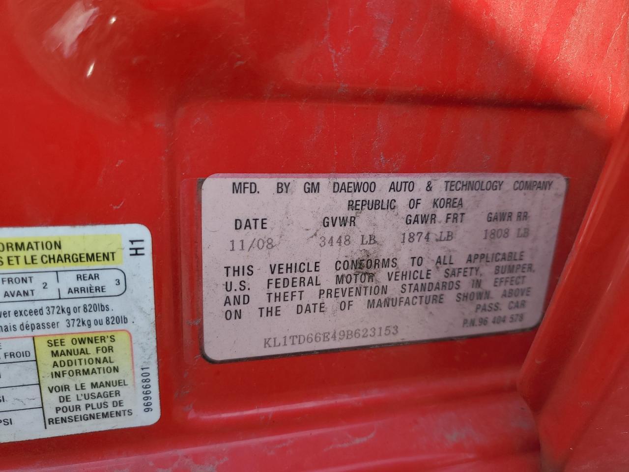 2009 CHEVROLET Aveo