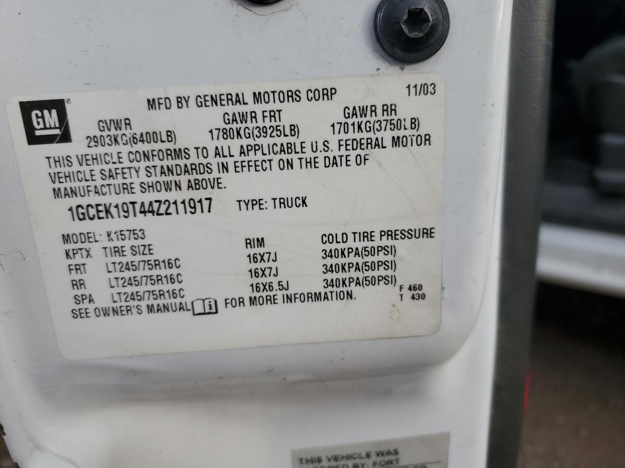 2004 CHEVROLET Silverado