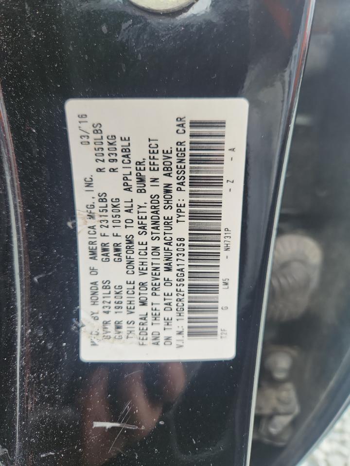 2016 HONDA ACCORD