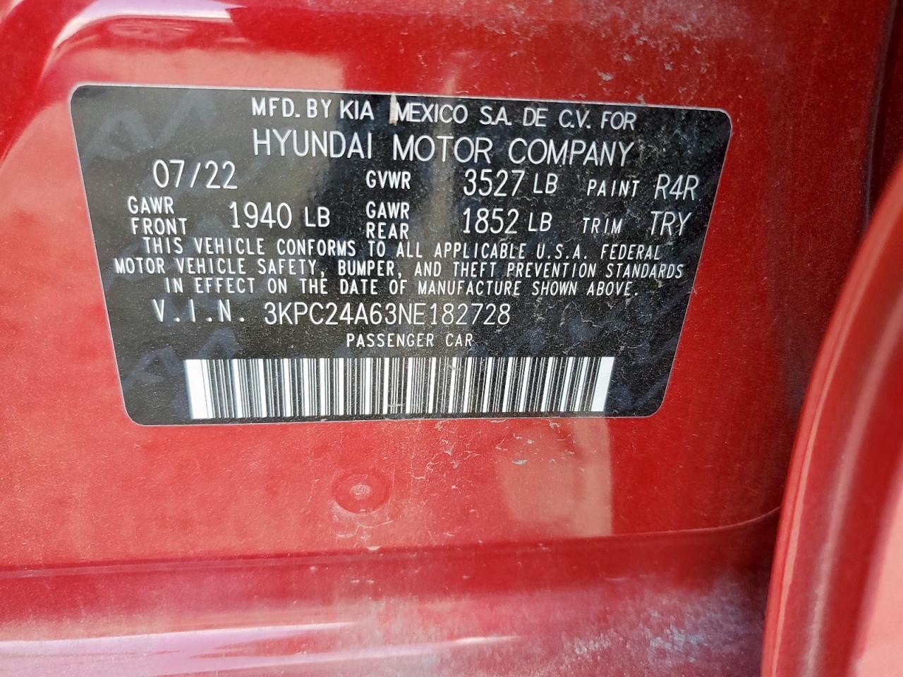 2022 HYUNDAI ACCENT