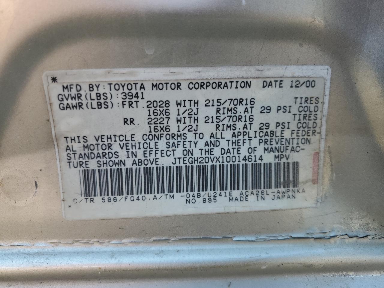 2001 TOYOTA RAV4