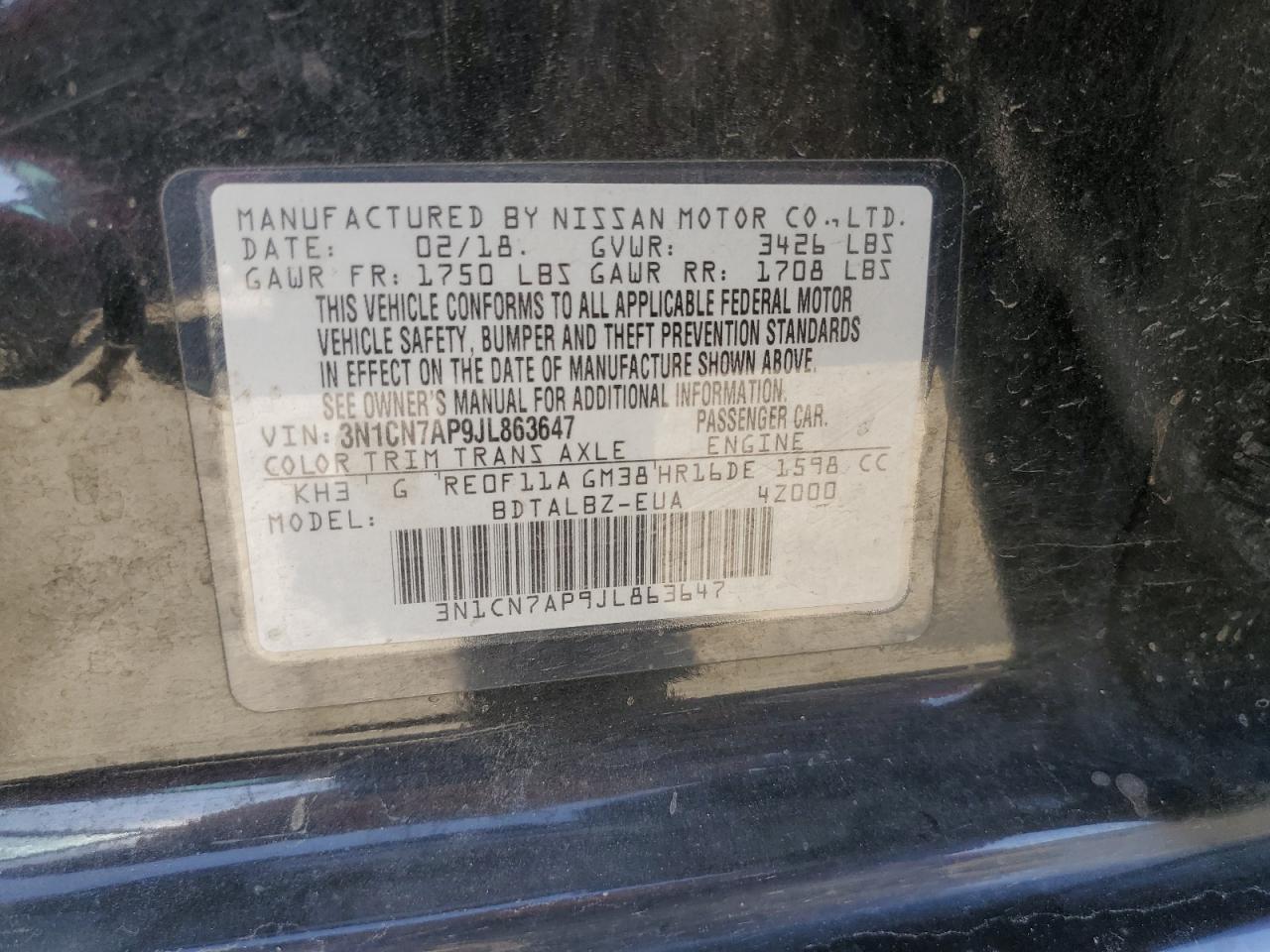 2018 NISSAN VERSA