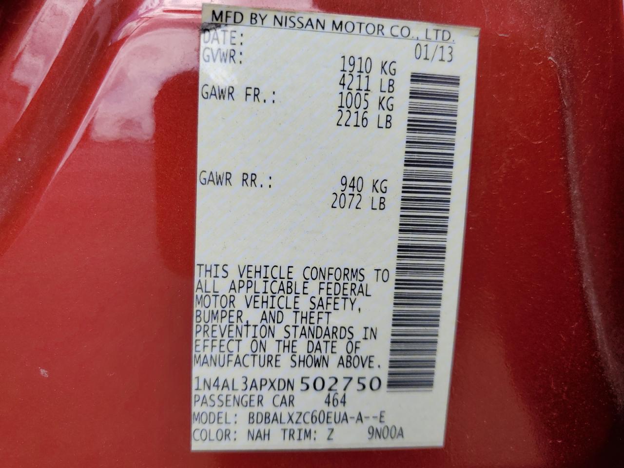 2013 NISSAN ALTIMA