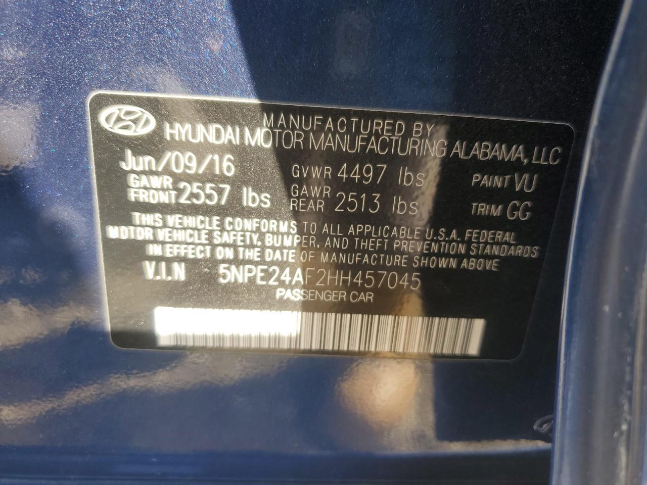2017 HYUNDAI SONATA