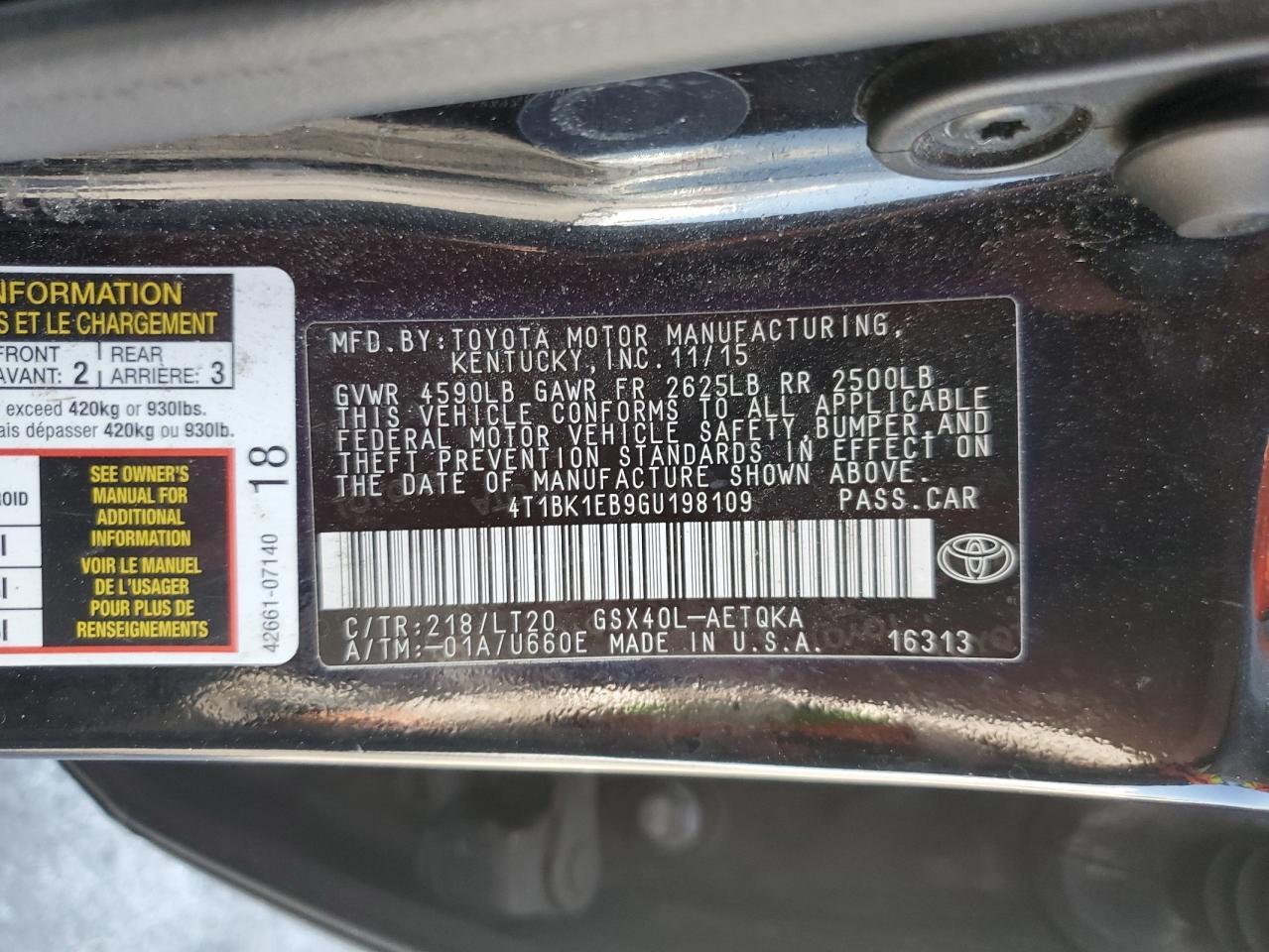 2016 TOYOTA Avalon