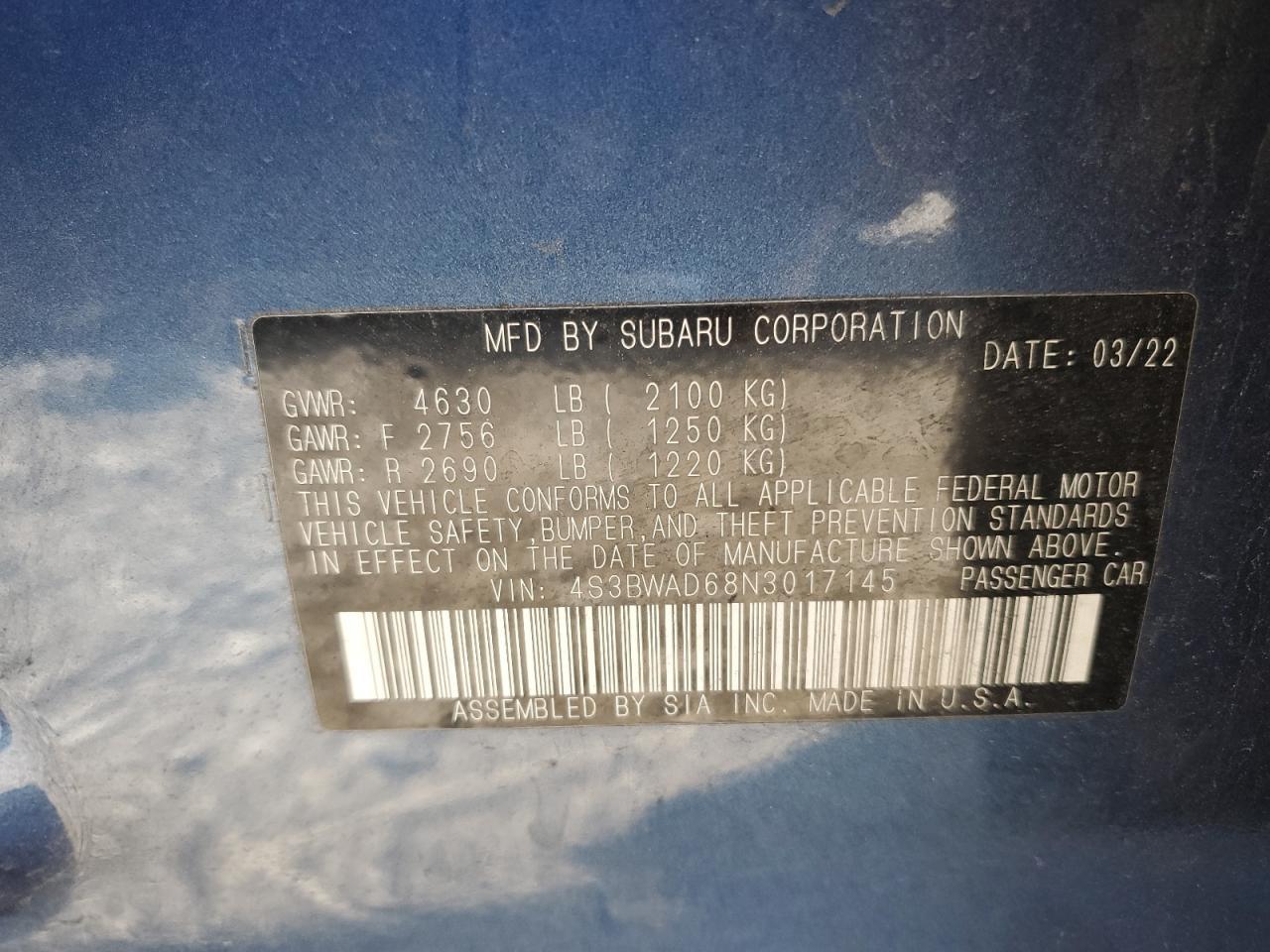 2022 SUBARU Legacy