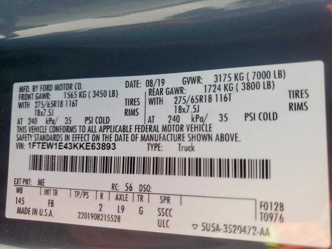 2019 FORD F-150
