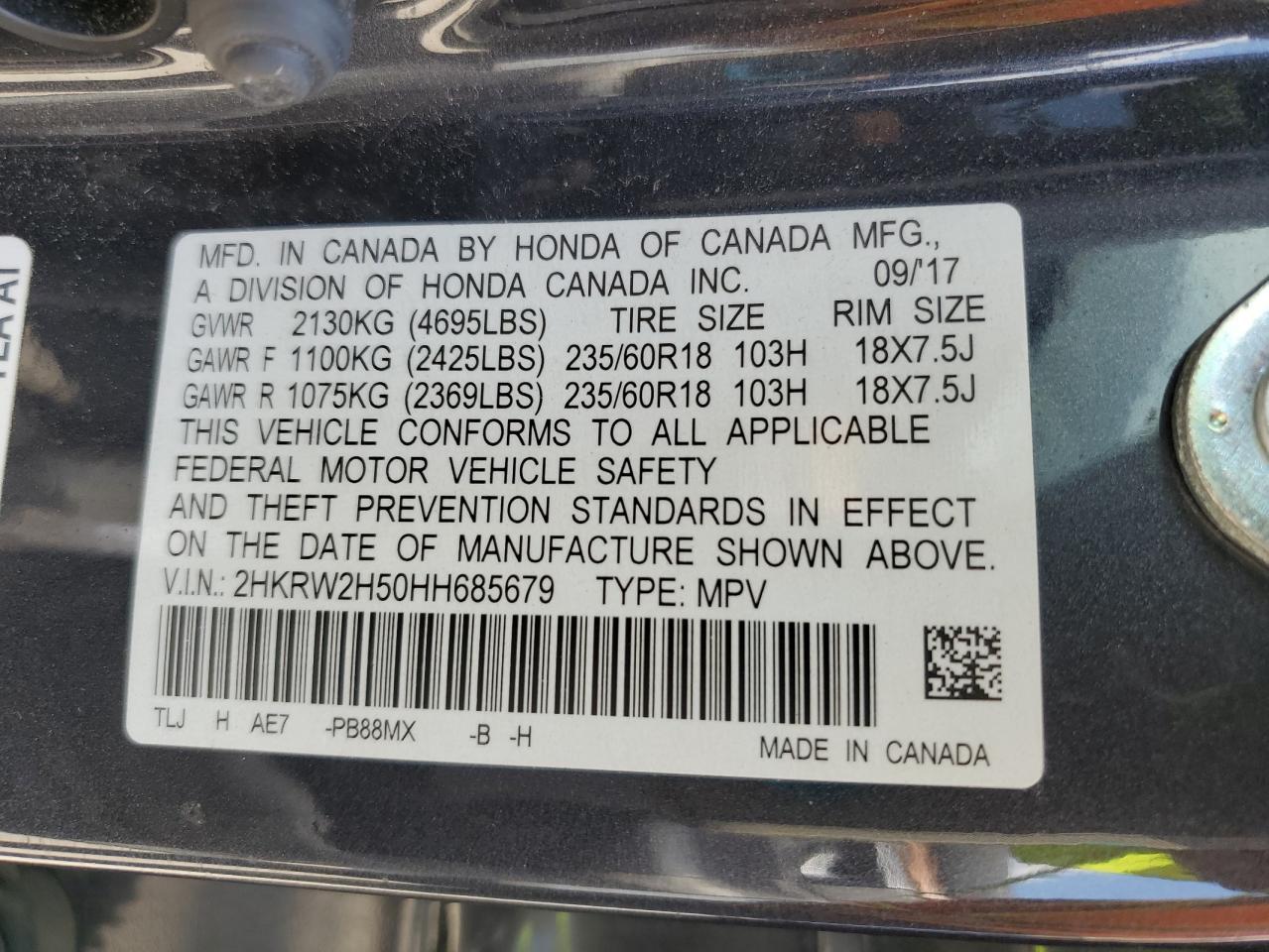 2017 HONDA CR-V