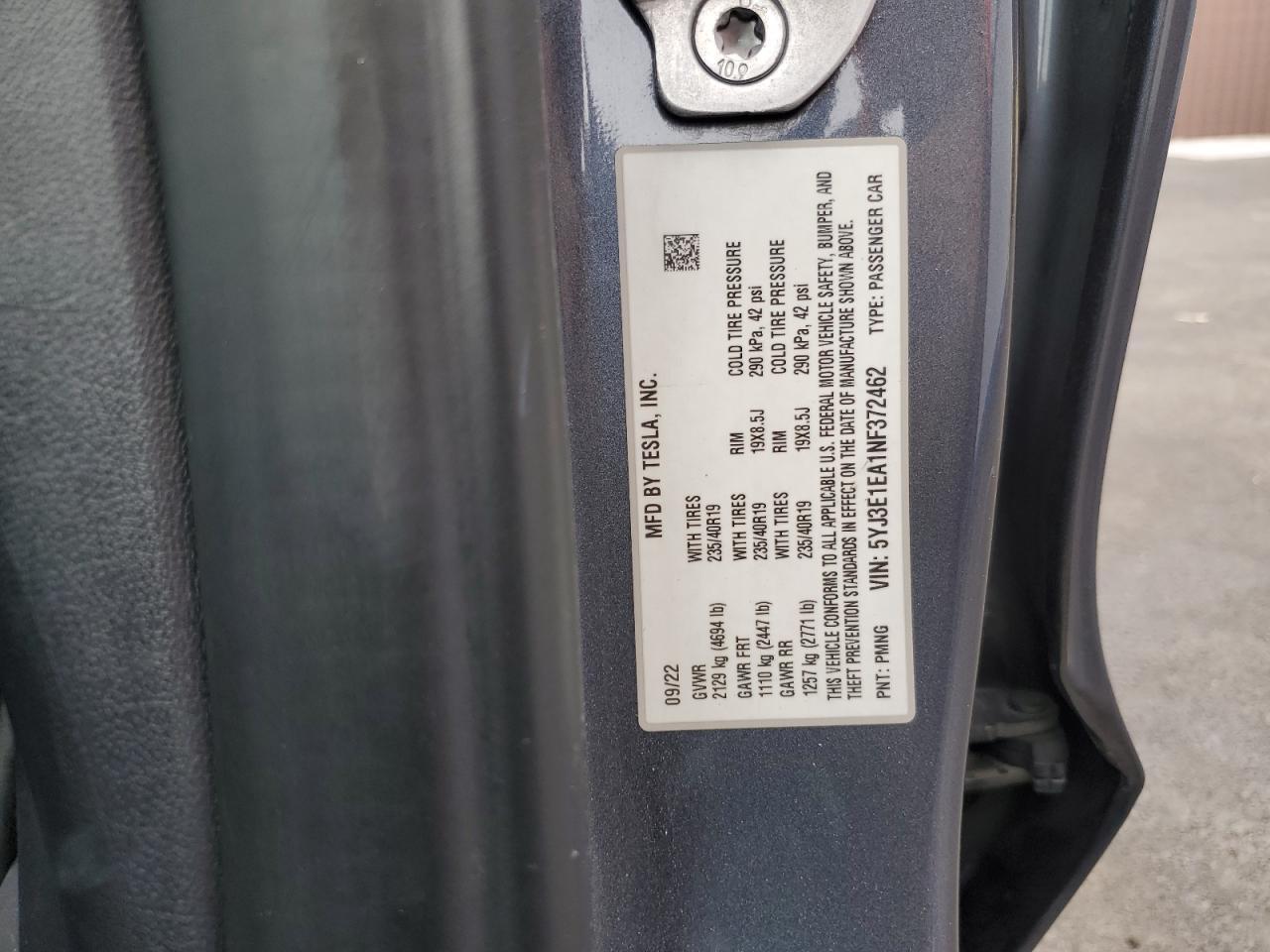 2022 TESLA MODEL 3