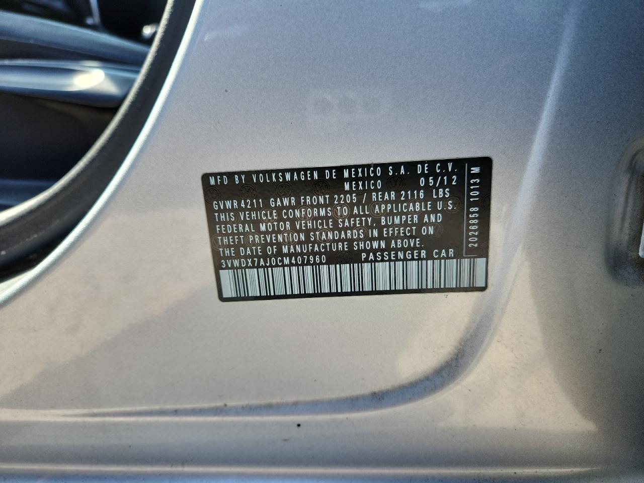 2012 VOLKSWAGEN JETTA