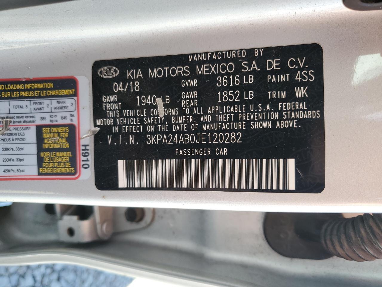2018 KIA RIO