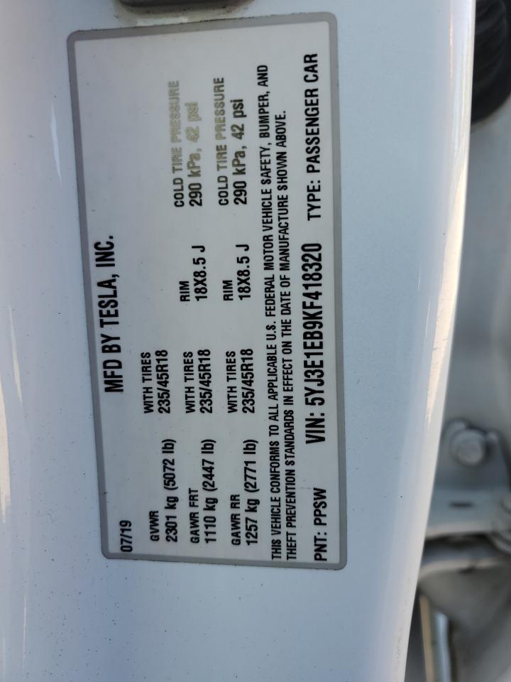 2019 TESLA MODEL 3