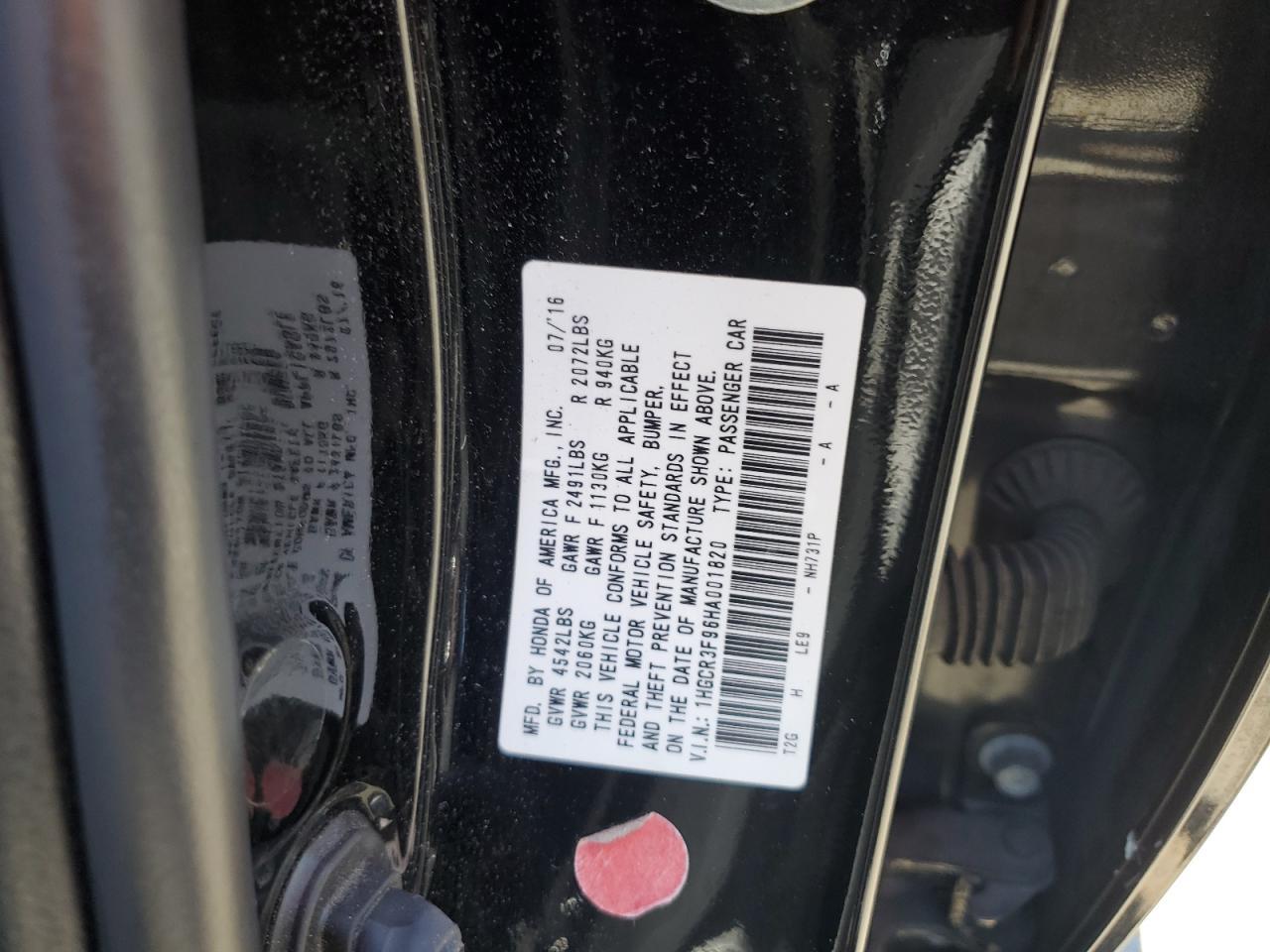 2017 HONDA ACCORD