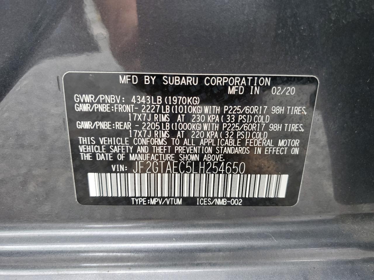 2020 SUBARU Crosstrek