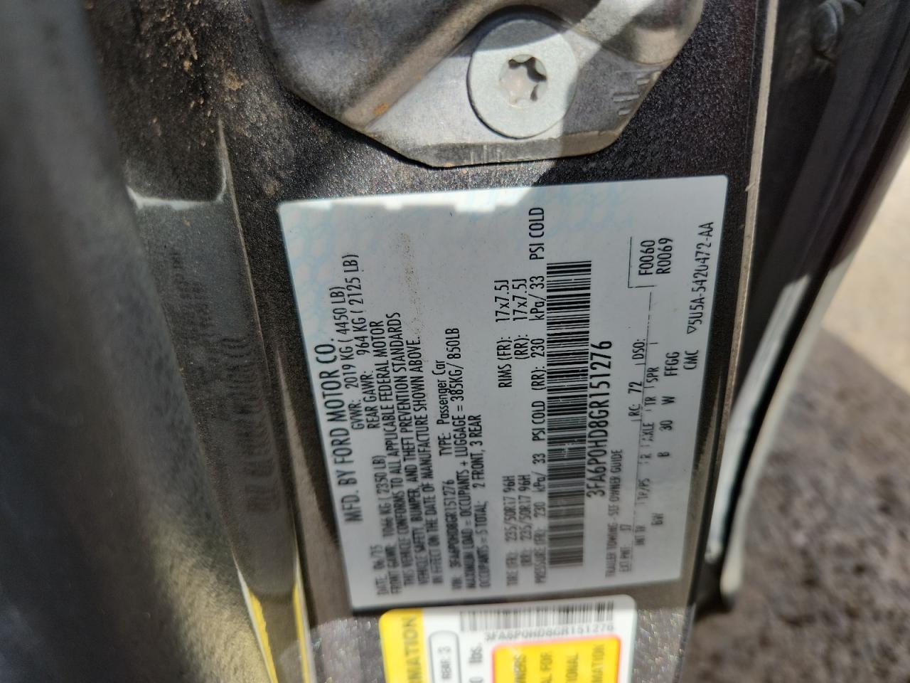 2016 FORD FUSION