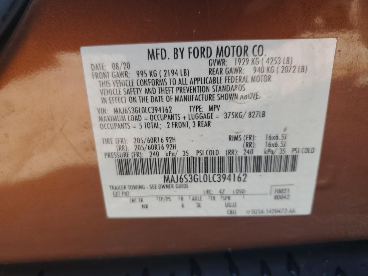 2020 FORD EcoSport