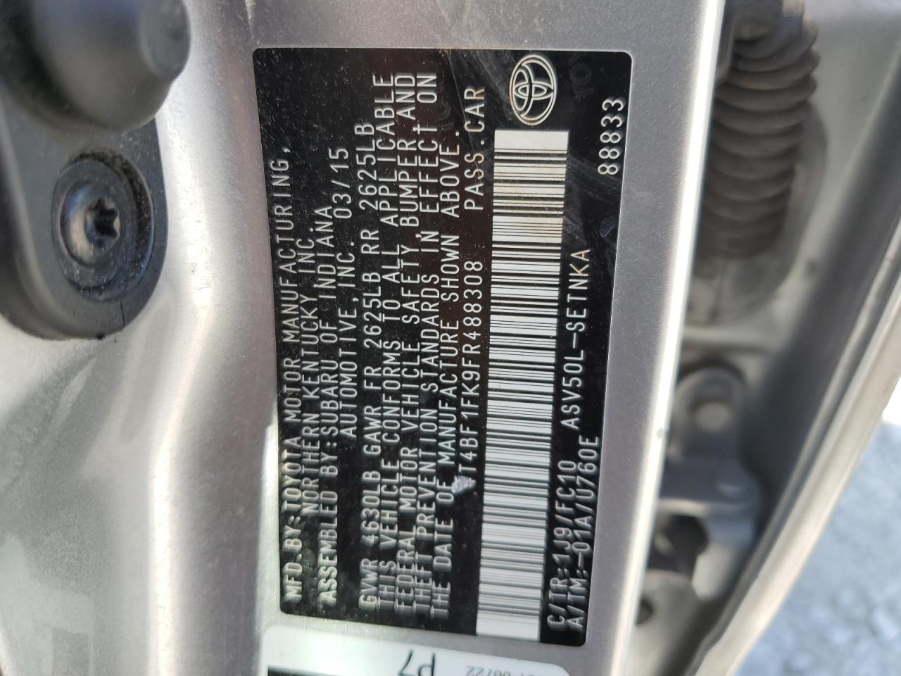 2015 TOYOTA CAMRY