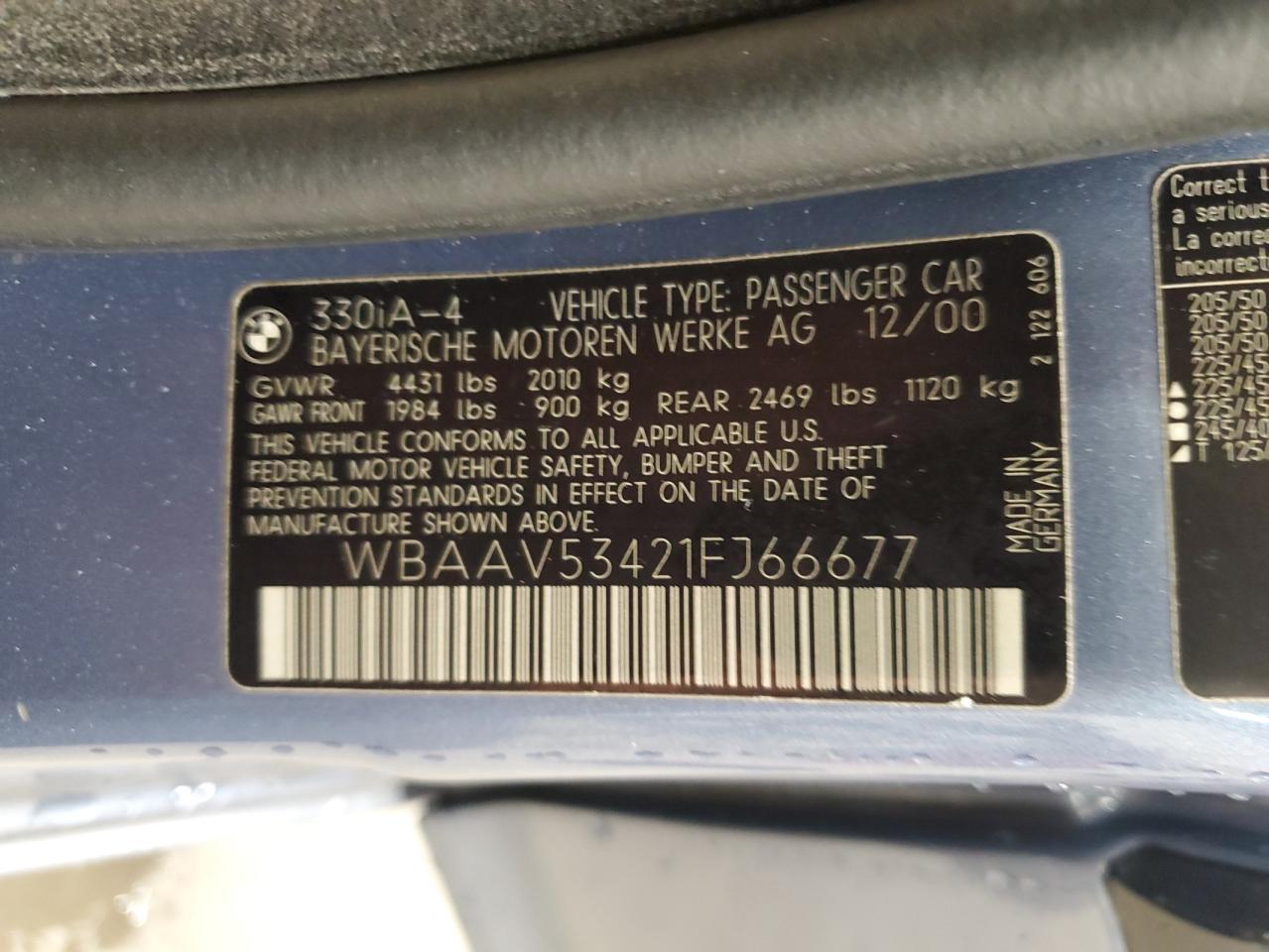2001 BMW 3 SERIES
