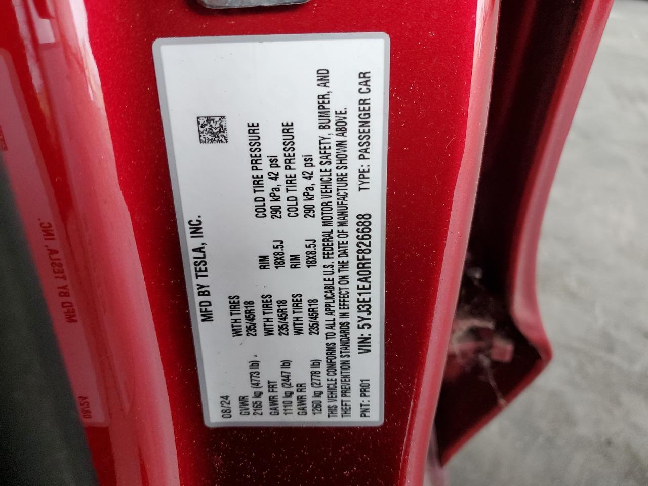 2024 TESLA MODEL 3