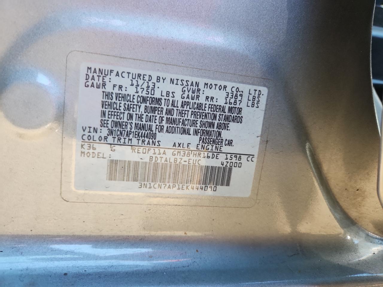 2014 NISSAN VERSA