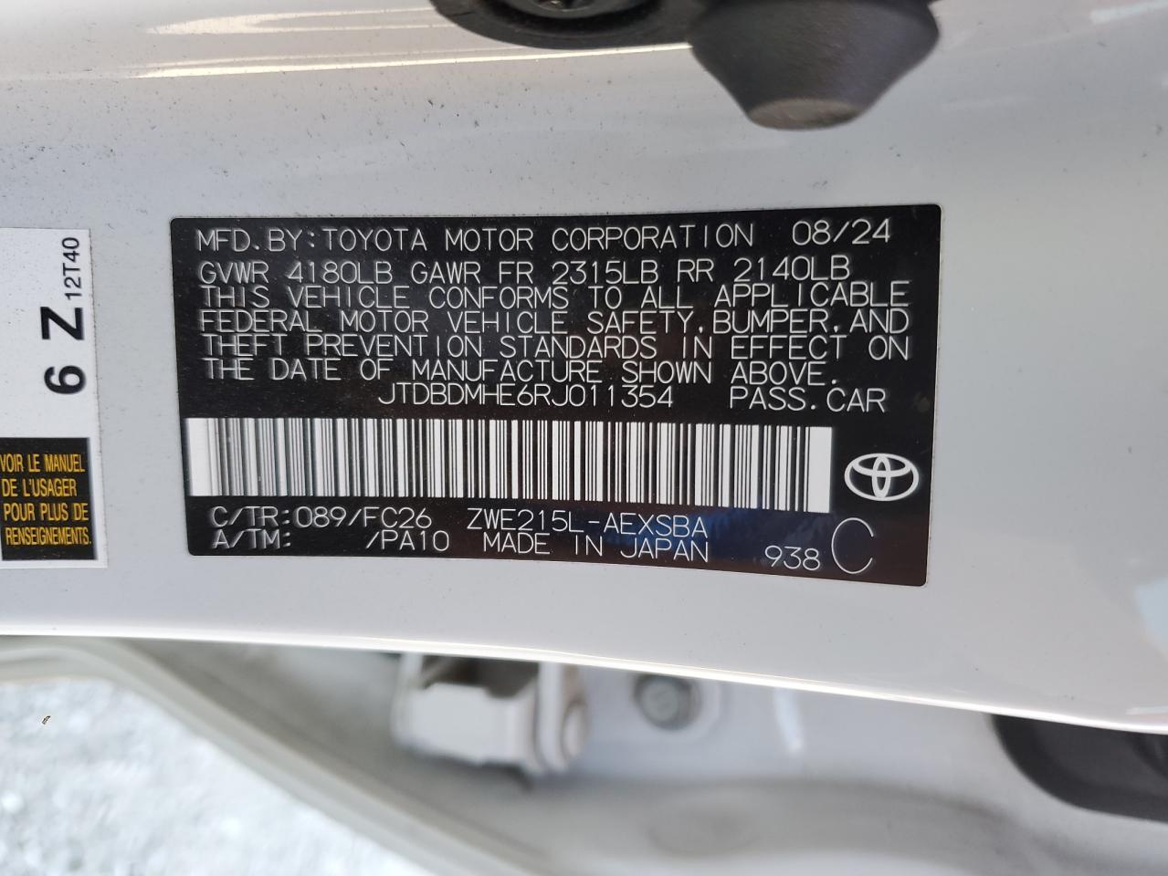 2024 TOYOTA COROLLA