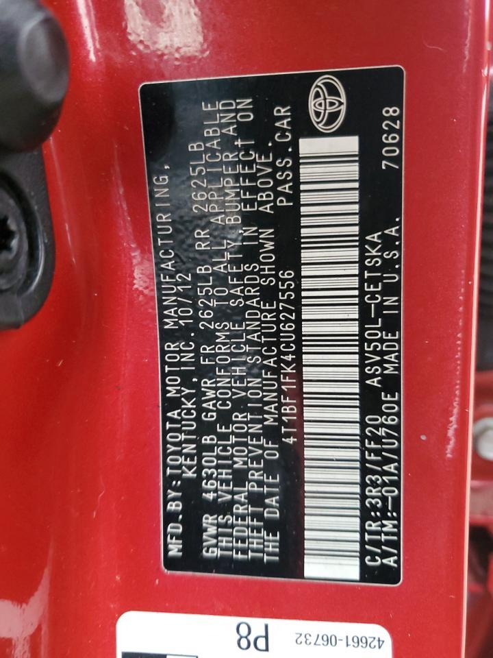2012 TOYOTA CAMRY