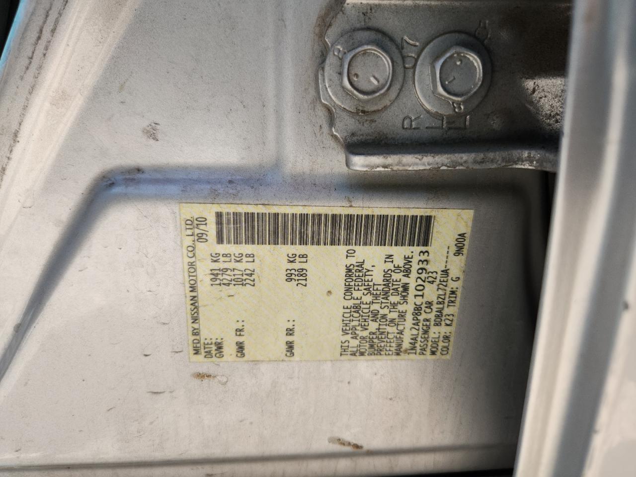 2011 NISSAN ALTIMA