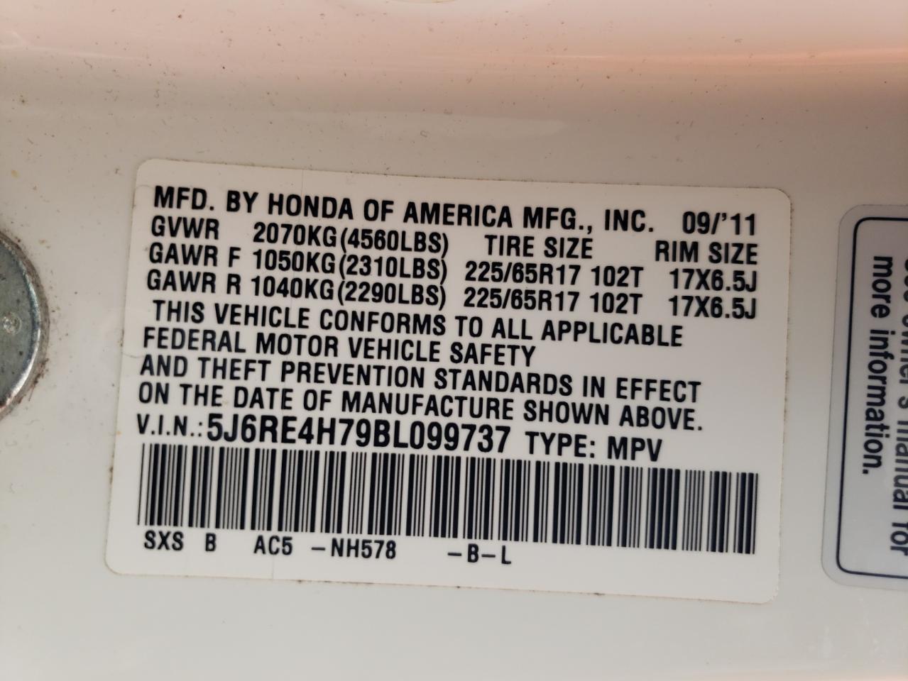2011 HONDA CR-V