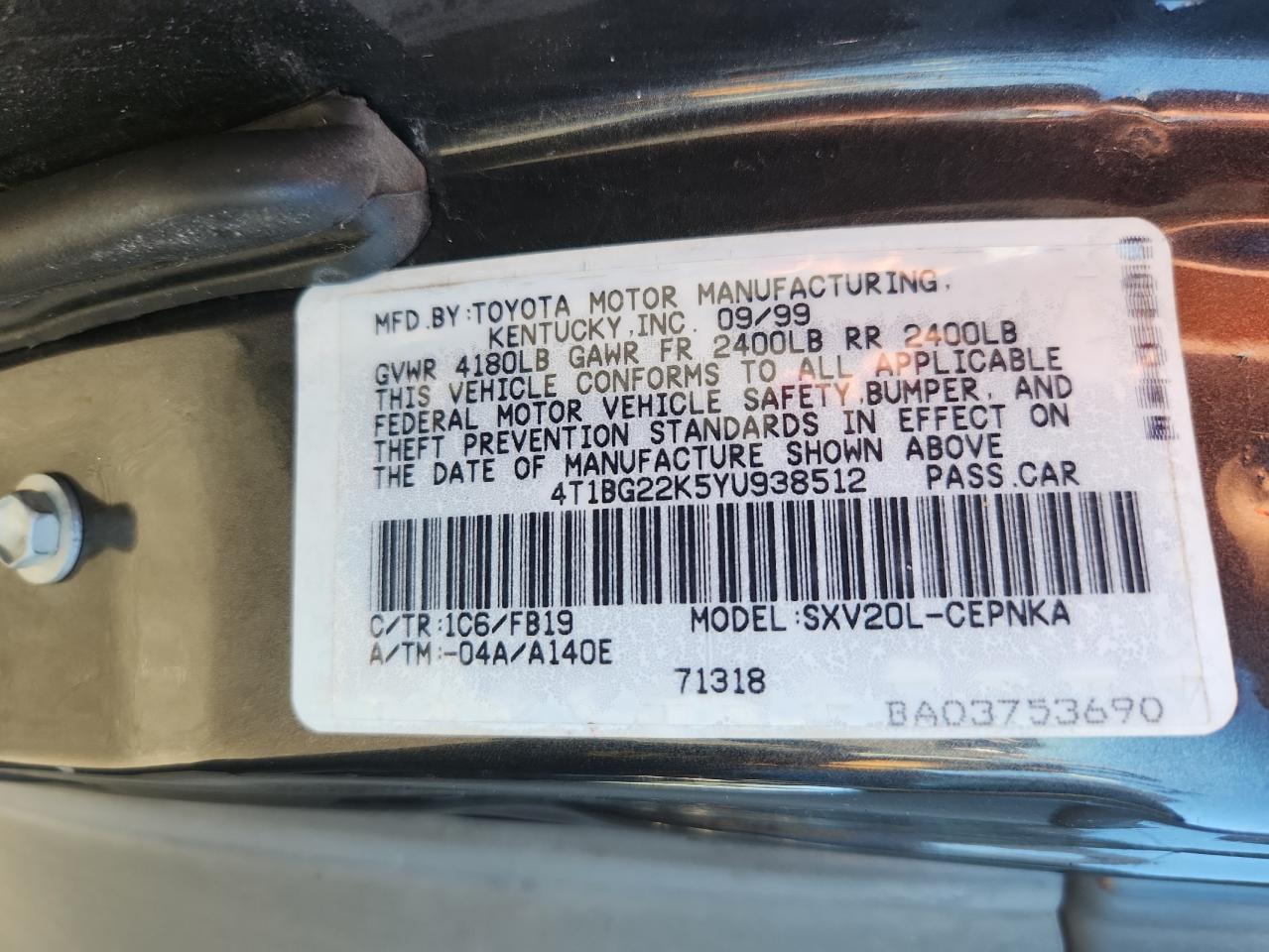 2000 TOYOTA CAMRY