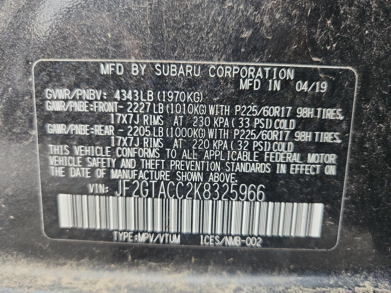 2019 SUBARU Crosstrek