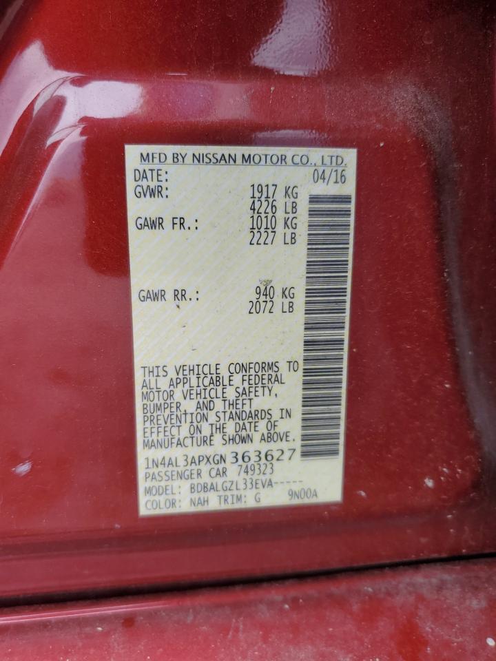 2016 NISSAN ALTIMA
