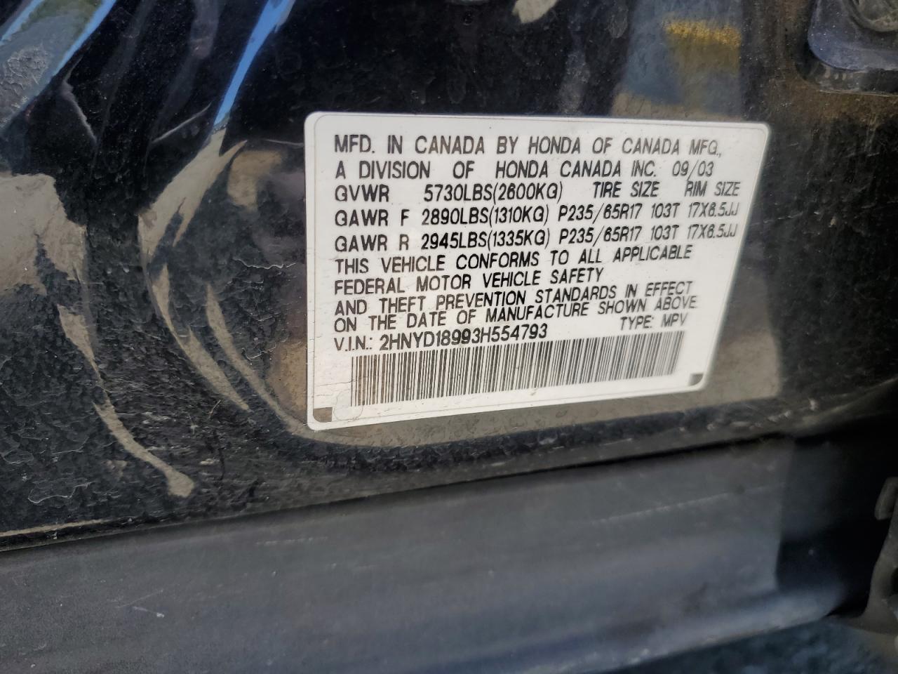 2003 ACURA MDX