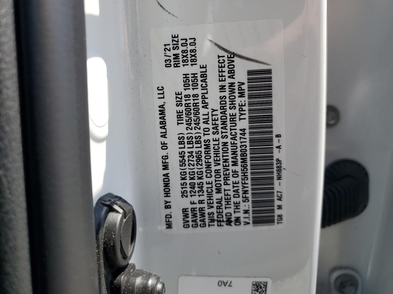 2021 HONDA PILOT