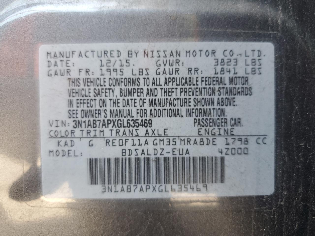 2016 NISSAN SENTRA