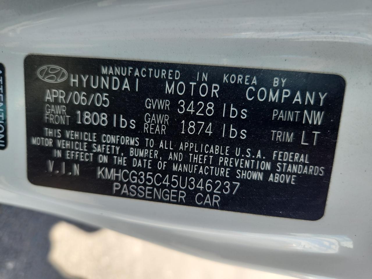2005 HYUNDAI ACCENT