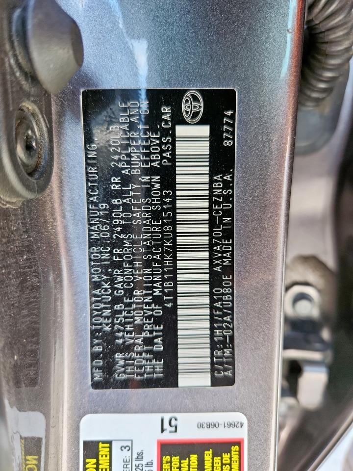 2019 TOYOTA CAMRY
