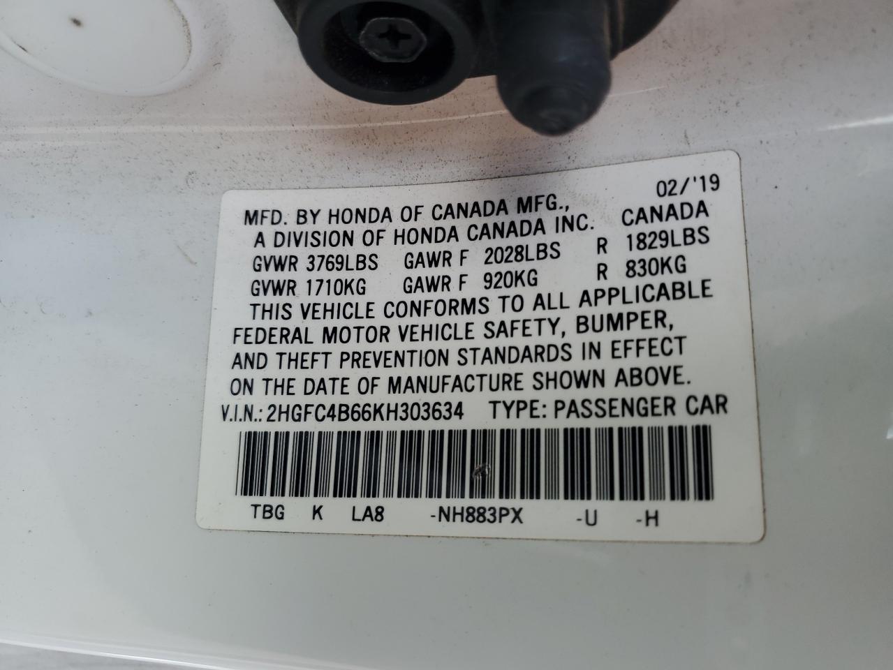 2019 HONDA CIVIC